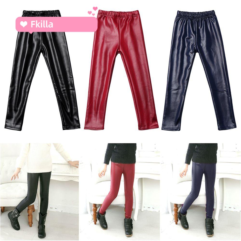 Quần Legging Giả Da In Hình Gorilla5 Thời Trang Mùa Đông Dành Cho Bé Gái