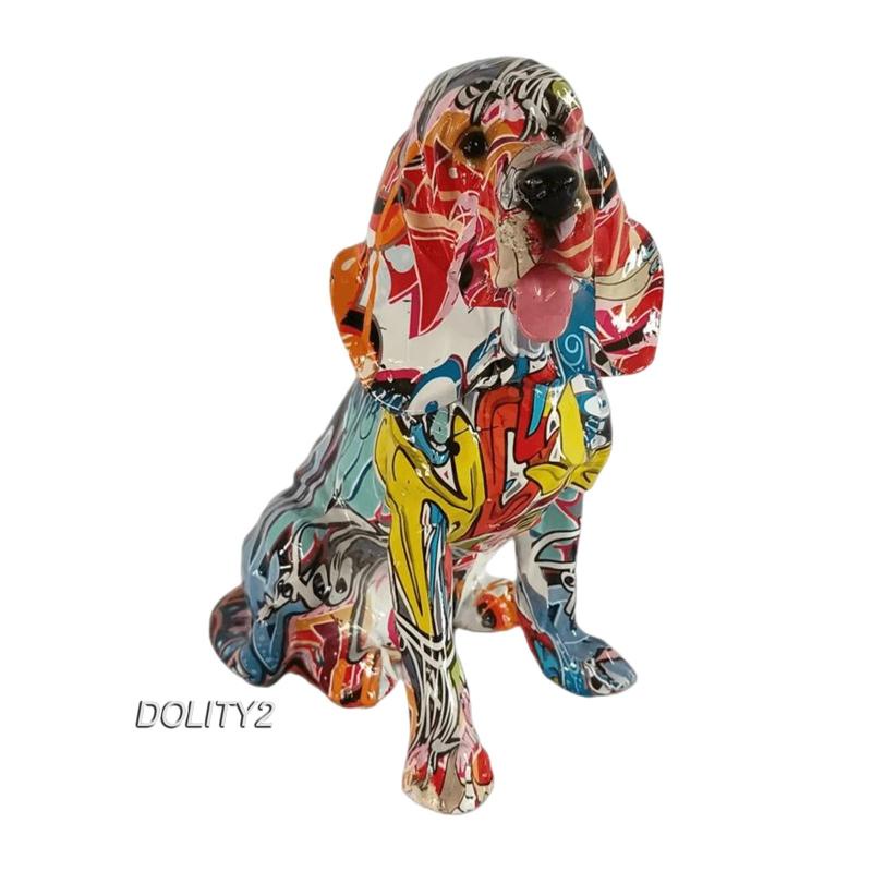 Mô Hình Tượng Cún Graffiti Nhiều Màu Sắc Trang Trí Nhà Cửa [Dolity2]