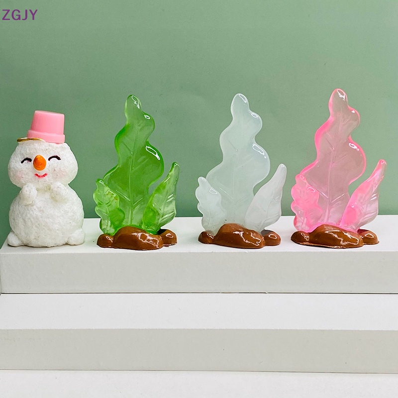 Set 5 Mô Hình Cá Biển Dạ Quang Mini Bằng Nhựa Resin Trong Suốt Trang Trí Tiểu Cảnh / Nhà Búp Bê DIY Mới