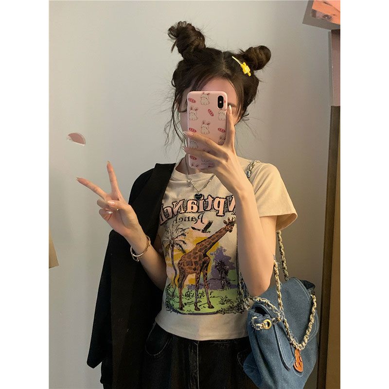 Áo baby tee Thun croptop Tay Ngắn Dáng Ôm Thời Trang Mùa Hè Kiểu Mới Cho Nữ