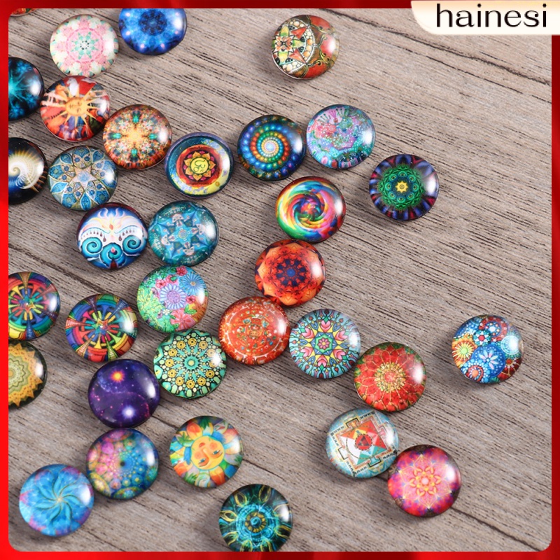 Set 100 Viên Gạch Kính Cabochons Hình Bán Nguyệt