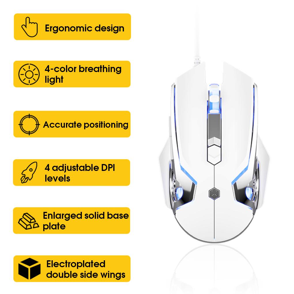 Chuột Quang Chơi Game Có Dây USB DPI Có Thể Điều Chỉnh Chính Xác Dùng Làm Quà Tặng Cho Người Lớn