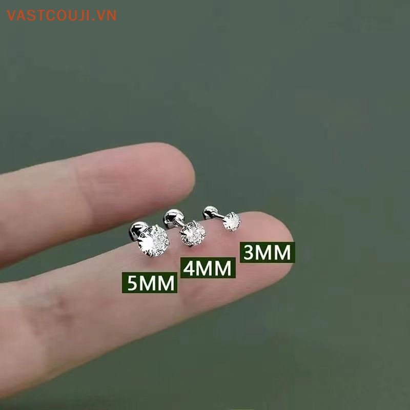 1 Đôi Khuyên Tai Đính Đá Zircon Thời Trang Nữ