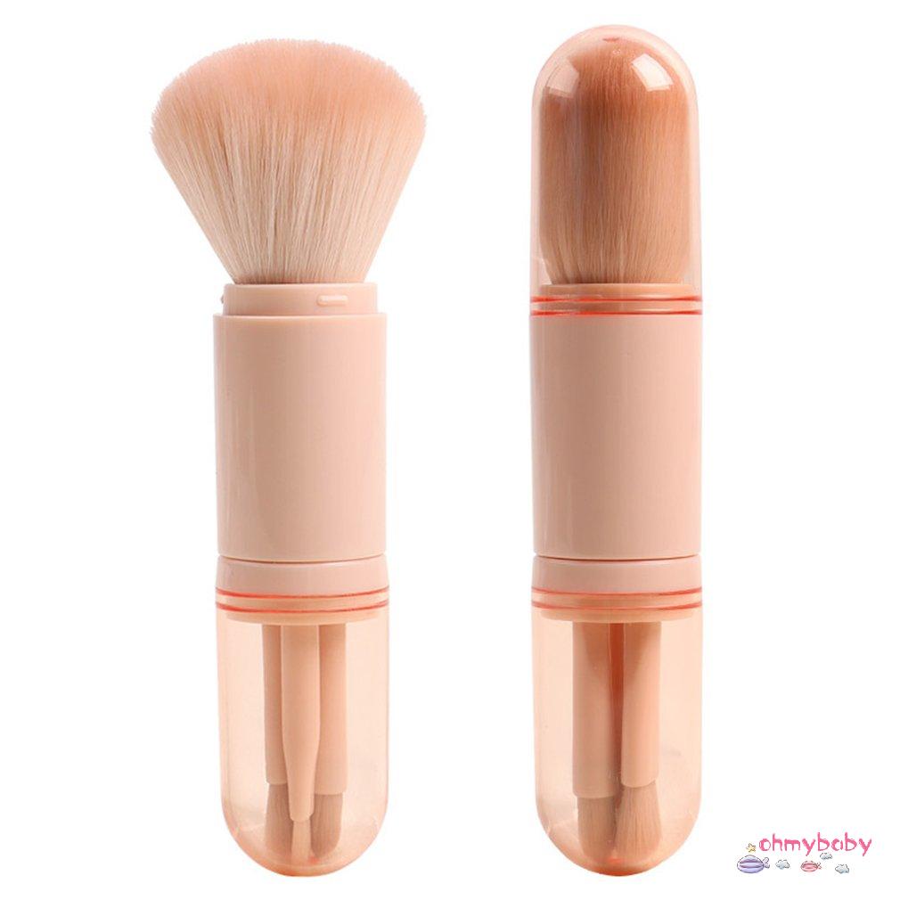 [Ready] Bộ Cọ Trang Điểm Có Thể Thu Vào Di Động 4 Trong 1 Bột Cao Cấp Phấn Mắt Phụ Kiện Làm Đẹp [Z/10]