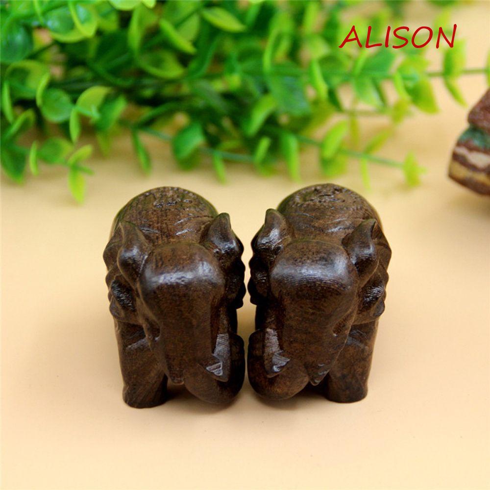 1 Cặp Tượng Voi Mini Bằng Gỗ Thủ Công Thời Trang Trang Trí Nhà Cửa / Sân Vườn