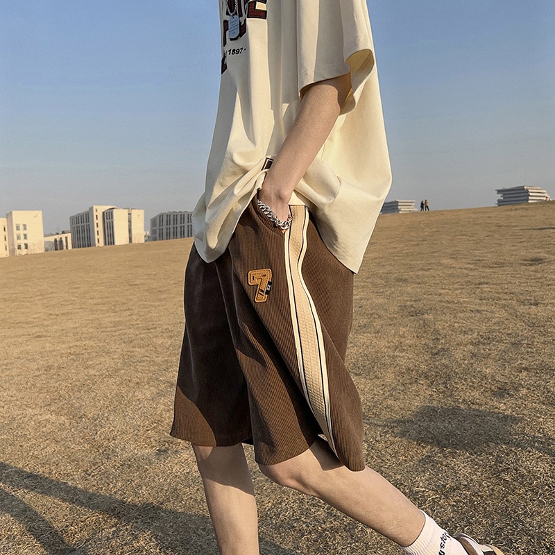 Quần Short Thể Thao Bóng Rổ Kẻ Sọc Bên Hông Kiểu Mỹ Cá Tính Cho Nam