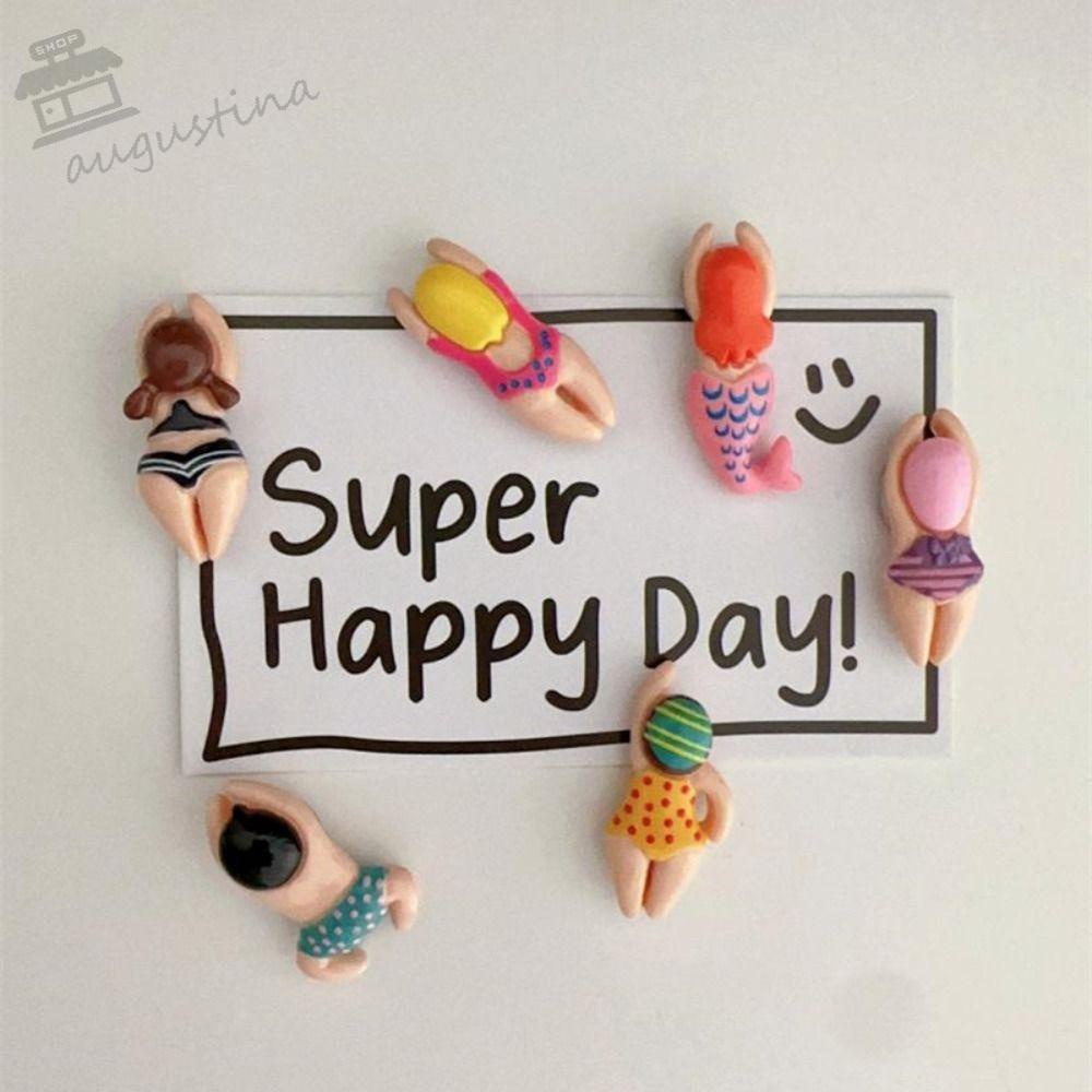 Augustina Miếng Dán Trang Trí Điện Thoại / Tủ Lạnh Họa Tiết Hoạt Hình Dễ Thương Diy