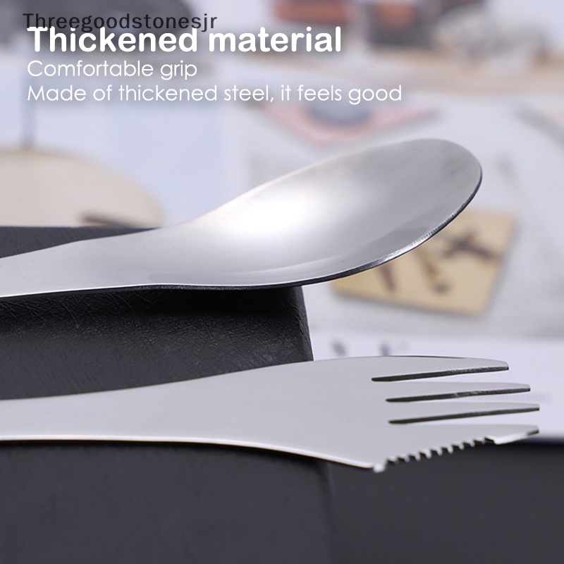 Muỗng Inox Siêu Nhẹ 3 Trong 1 Tiện Dụng Mang Theo Du Lịch Cắm Trại