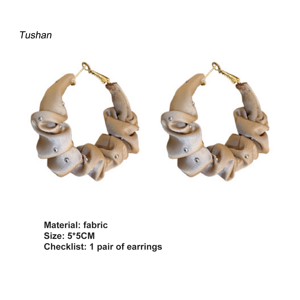 1 Đôi Bông Tai Hình Chữ C Đính Đá Lấp Lánh Thời Trang