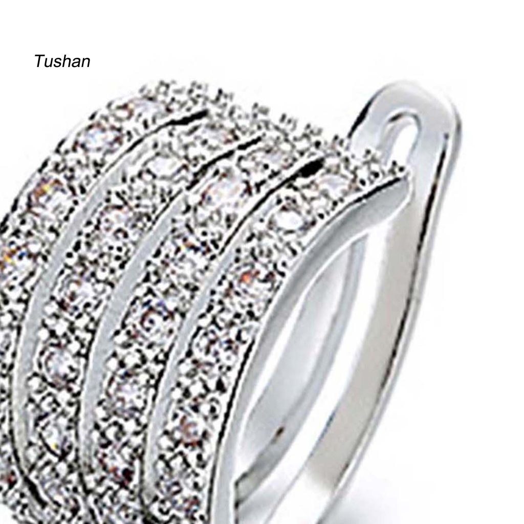 1 Khuyên Kẹp Vành Tai Đính Đá Lấp Lánh Phong Cách Hàn Quốc