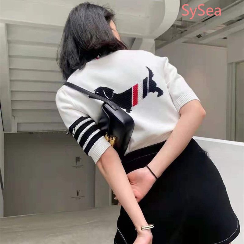 Áo Polo Dệt Kim Phong Cách Hàn Quốc Thời Trang Mùa Hè Xinh Xắn Cho Nữ