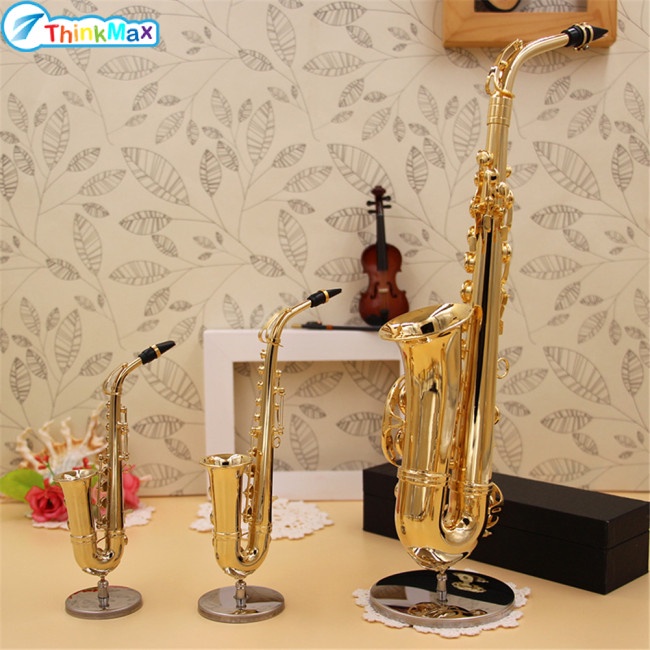 Chính Hãng 100% Chính Hãng!!! Mô Hình Kèn Saxophone Mini Bằng Đồng Kèm Hộp Đựng Và Giá Đỡ