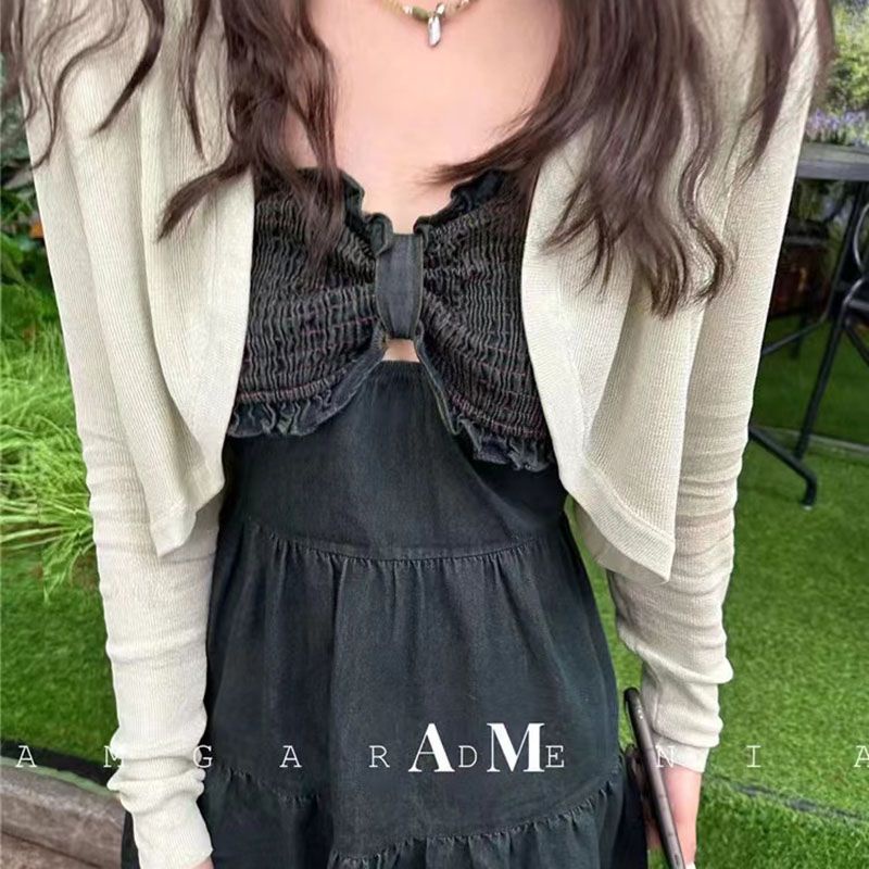 [Hàng Có Sẵn] Đầm Denim Hai Dây Dáng Ôm Mùa Hè 2023 Mới