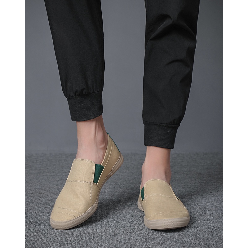 Giày lười slip on nam Baoda chất liệu vải bố thoáng khí đế cao su mềm êm chống trơn - Mã SP 23050