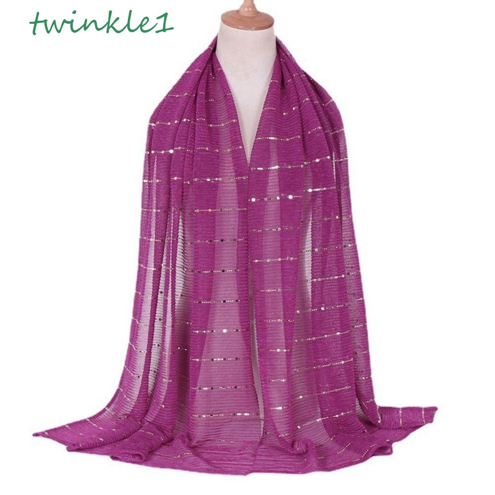 Khăn Choàng Kẻ Sọc Đính Kim Sa Lấp Lánh Màu Sắc Trơn Phụ Kiện Cho Cô Dâu