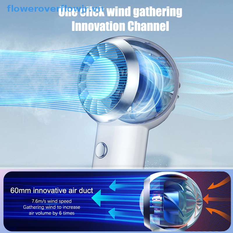 Quạt Mini Cầm Tay 500 Mah Không Ồn Có Thể Sạc Lại Bằng Cổng USB Nhiều Màu Sắc