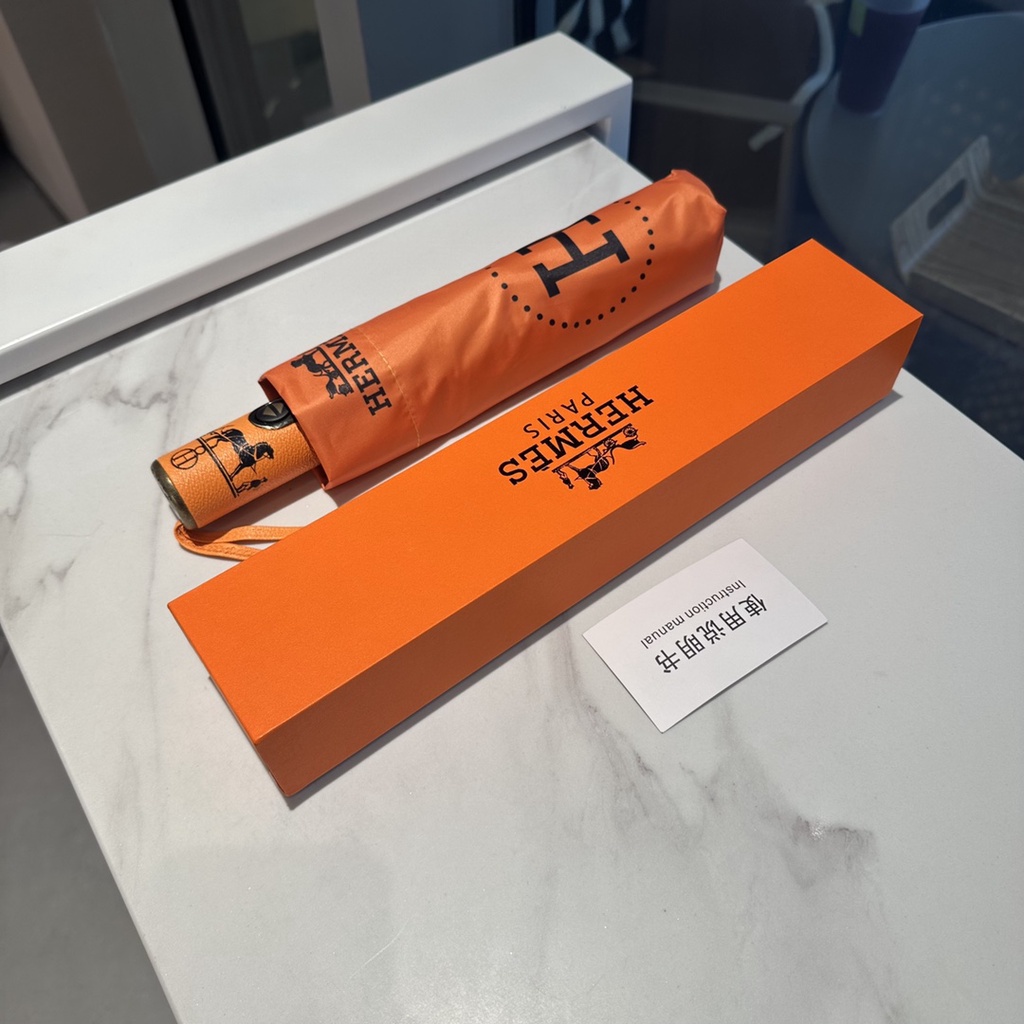 Dù Gấp Tự Động Chống Tia UV Thiết Kế Nhỏ Gọn Thương Hiệu Hermes Chất Lượng Cao
