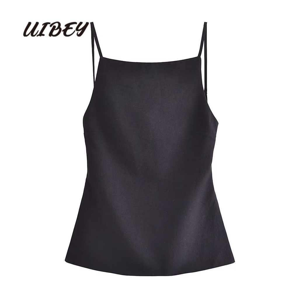Uibey Áo Hai Dây Hở Lưng Màu Trơn Thời Trang 2437