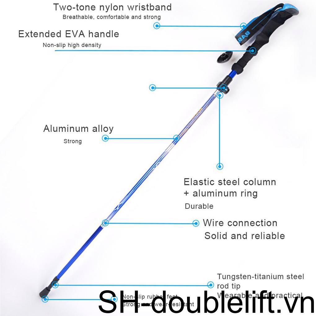 Trekking Gậy Leo Núi Chống Thấm Nước Có Thể Điều Chỉnh Tiện Dụng