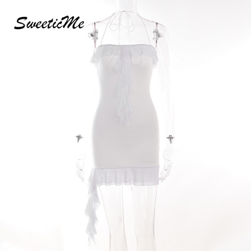 Đầm Ngắn Hai Dây Dáng Ôm Màu Trơn Thời Trang Mới 2023 Dành Cho Bạn Nữ