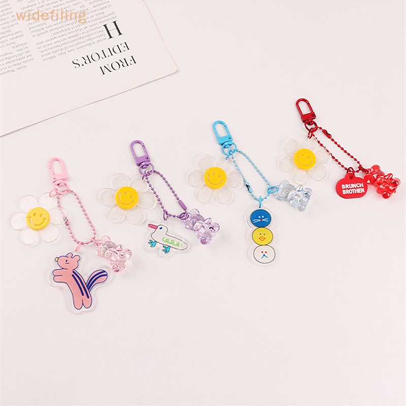 Móc Khóa Acrylic Trong Suốt Họa Tiết Hoa Hướng Dương Hoạt Hình Dễ Thương