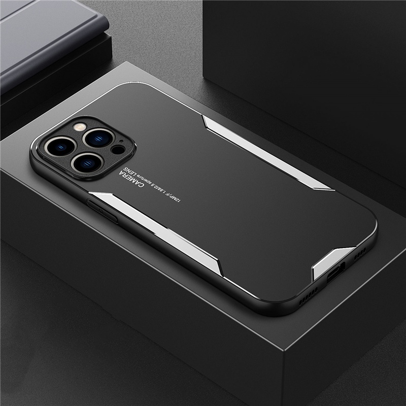 Iphone 14 pro max 12 13 pro max 12 13 mini 14 plus kim loại nhôm sang trọng mờ kim loại khắc bảng điều khiển bảo vệ ống kính bảo vệ chống va đập vỏ điện thoại