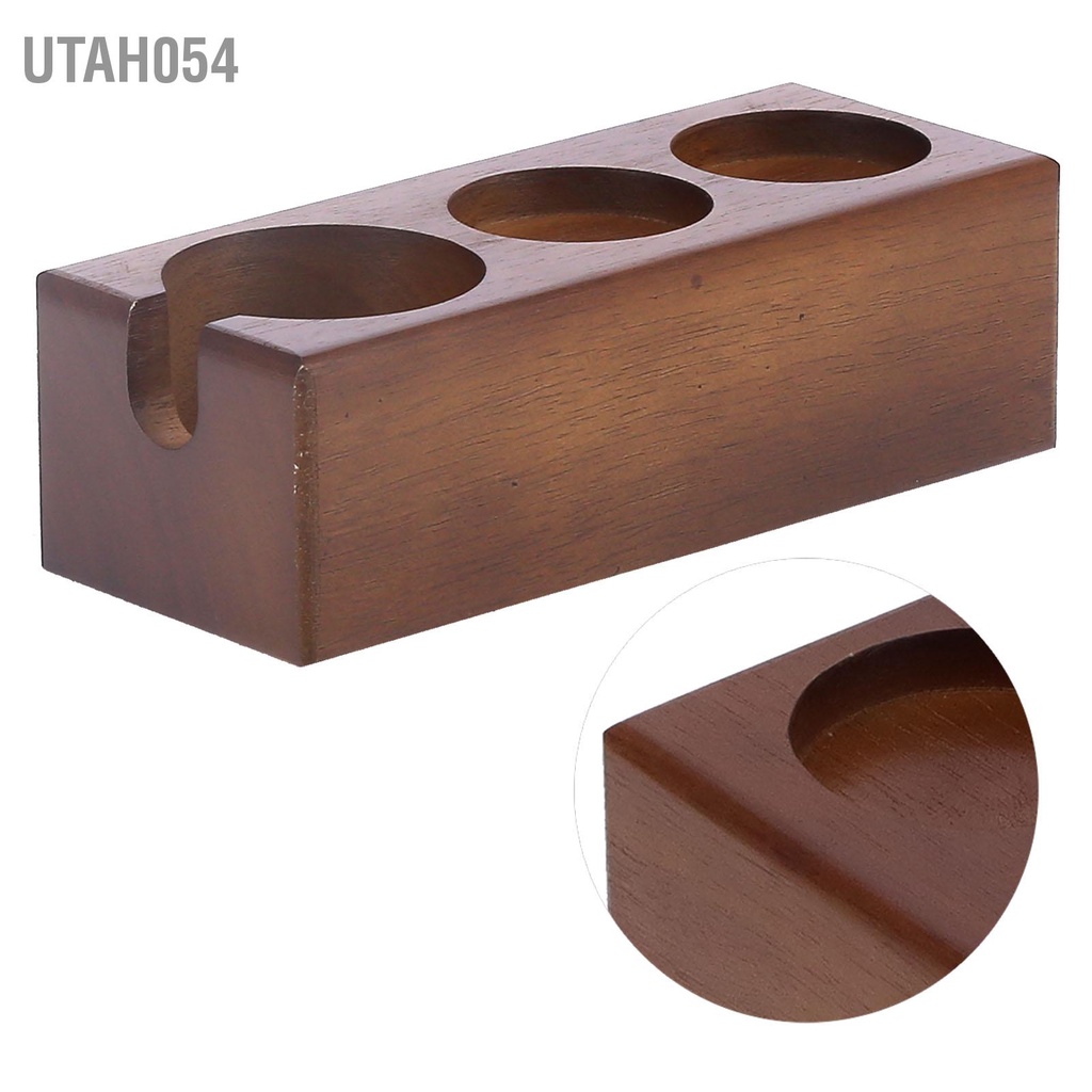 Utah054 Giá đỡ cà phê bằng gỗ 3 lỗ Portafilter tổ chức