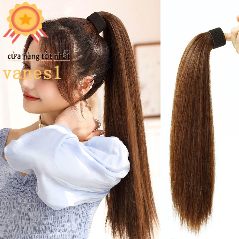 Tóc Giả Đuôi Ngựa Thẳng Dài Màu Nâu Ngọt Ngào Dễ Thương VANES1 Dành Cho Bạn Nữ