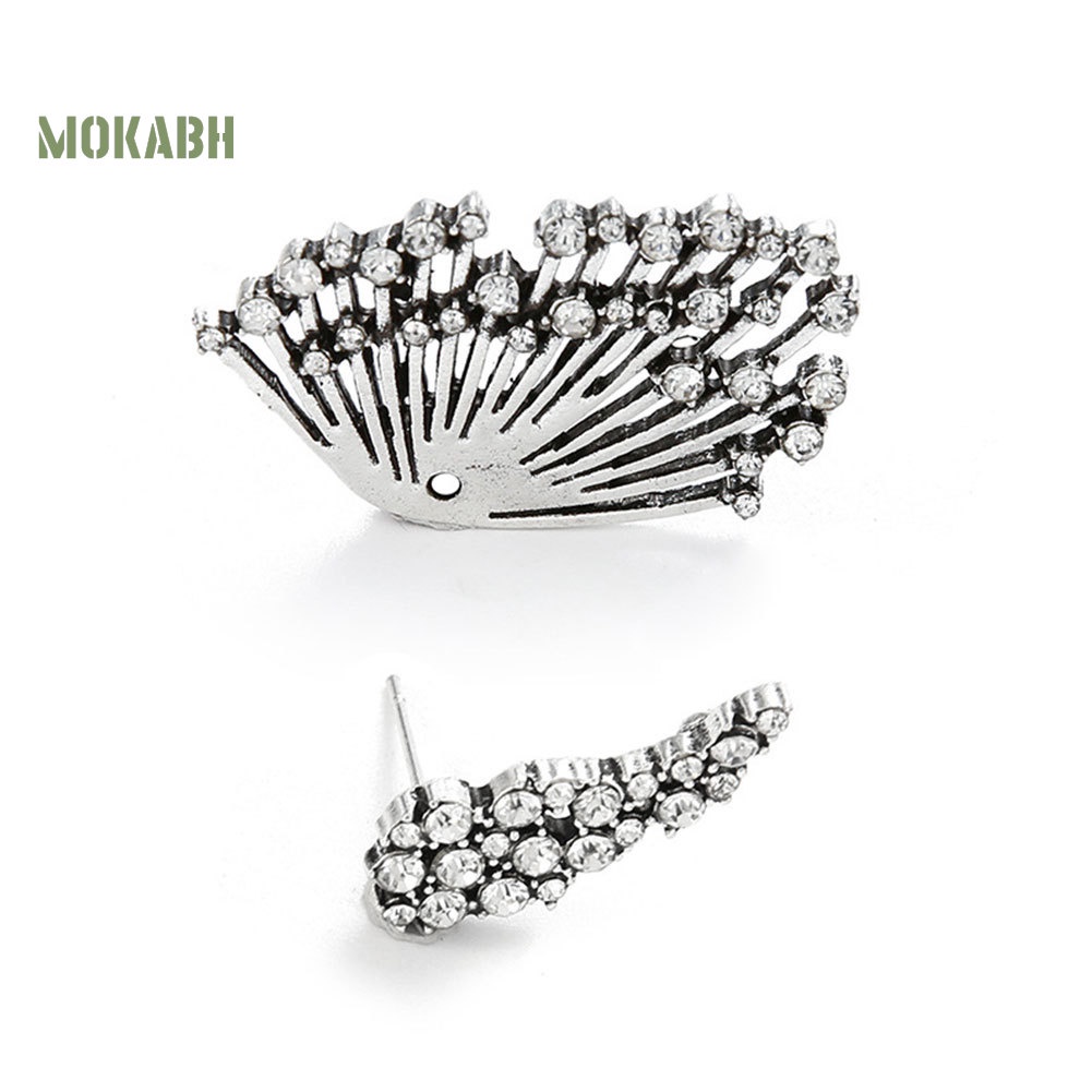 1 Chiếc Khuyên Tai Hình Quạt Đính Đá Phong Cách Vintage