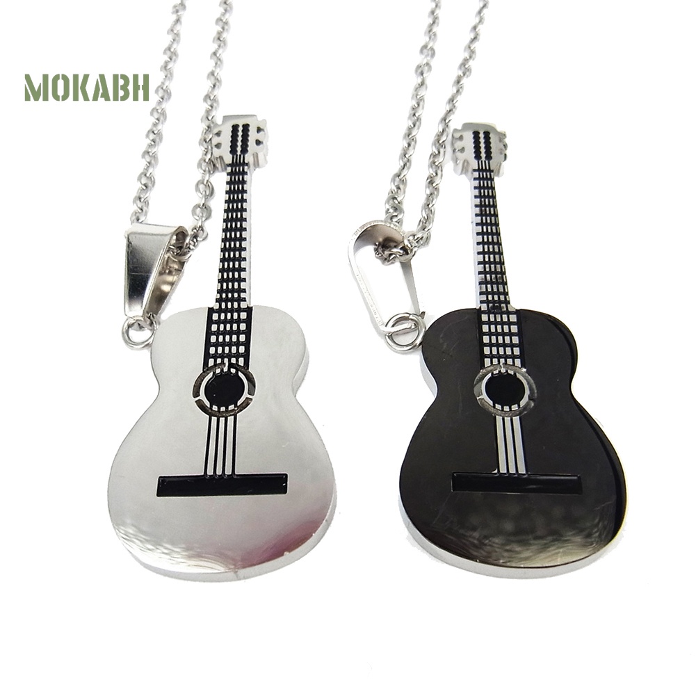 Vòng cổ Mặt Hình Đàn Guitar Bằng Thép Không Gỉ Cho Nam Và Nữ