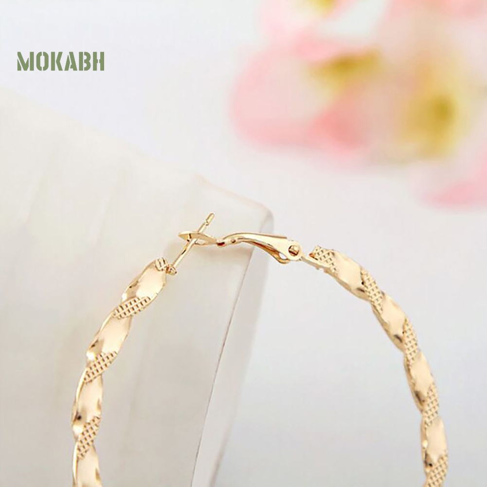 Khuyên Tai Vòng Tròn Lớn Xoắn Thời Trang Cho Nữ