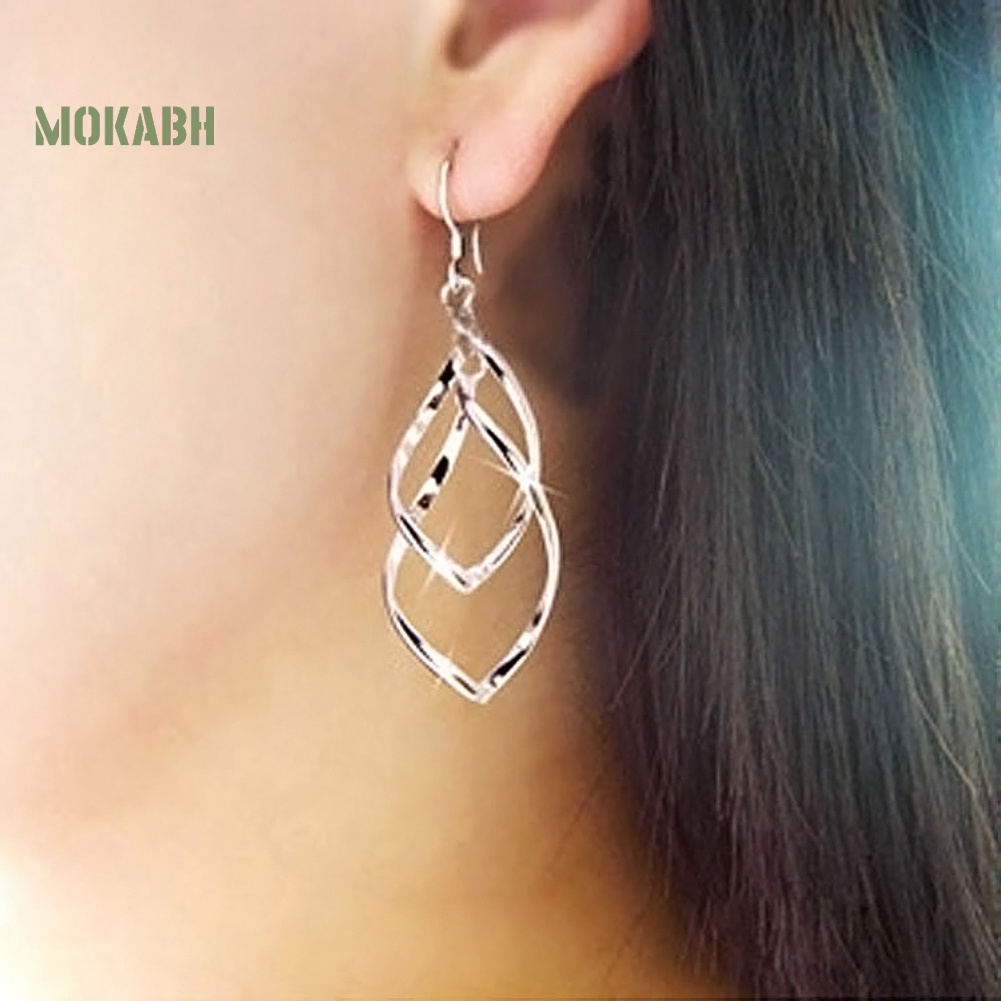 Bông Tai Hình Giọt Nước Dạng Xoắn Ốc Thanh Lịch Cho Nữ