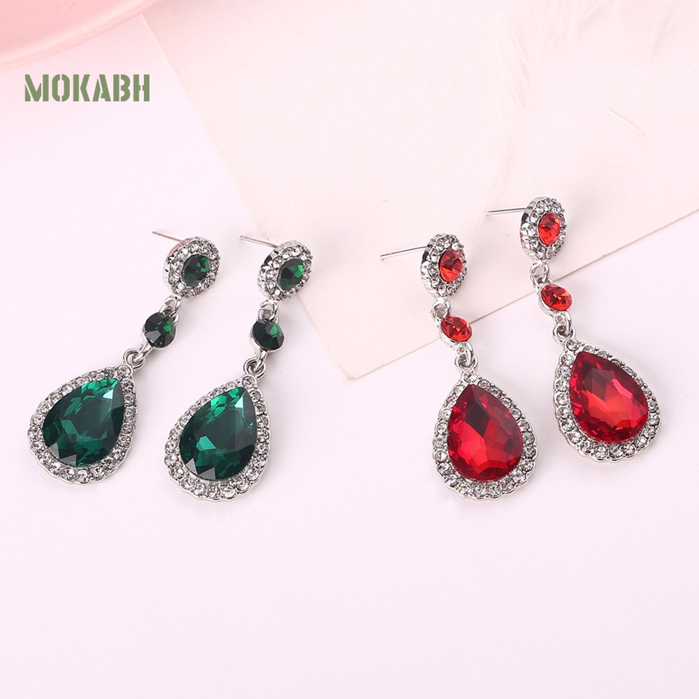 Bông Tai Dài Hình Giọt Nước Đính Đá Lấp Lánh Thời Trang Dự Tiệc Cho Nữ