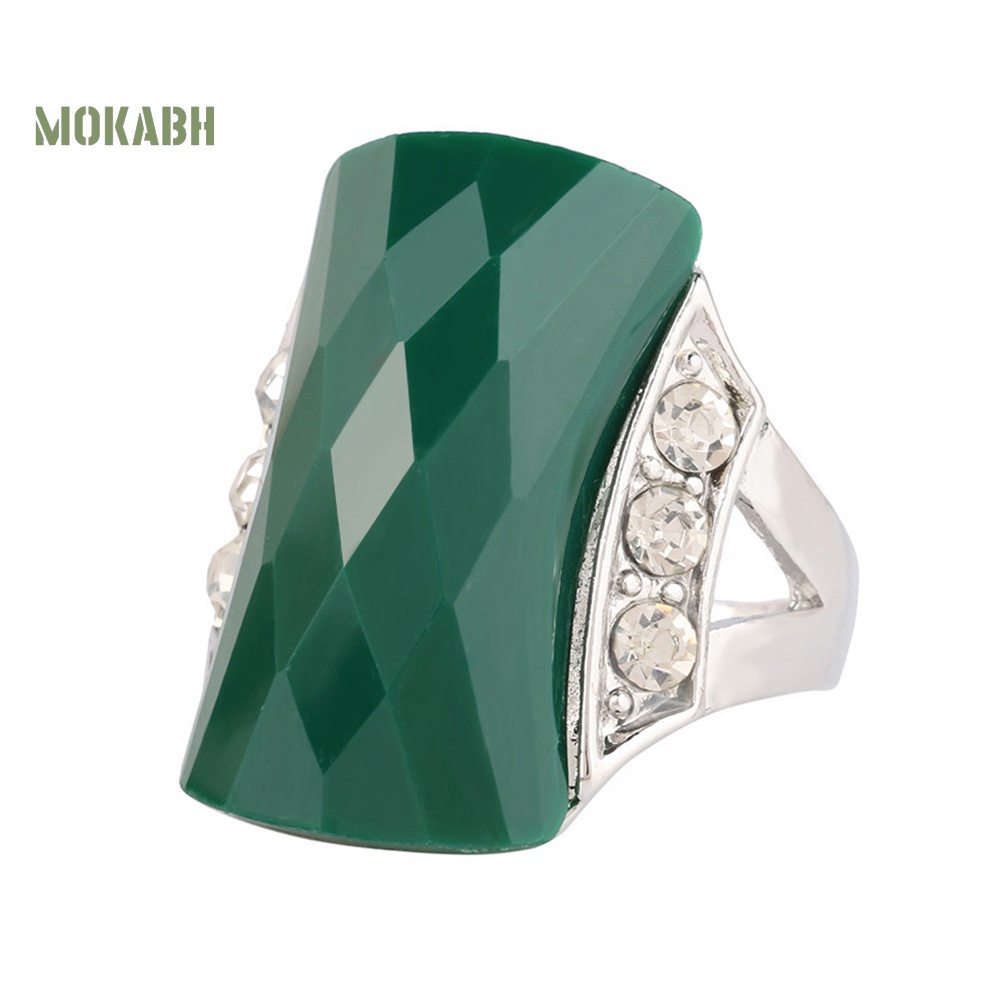 Nhẫn Đính Đá Resin Phong Cách Bohemia Cổ Điển Cho Nữ