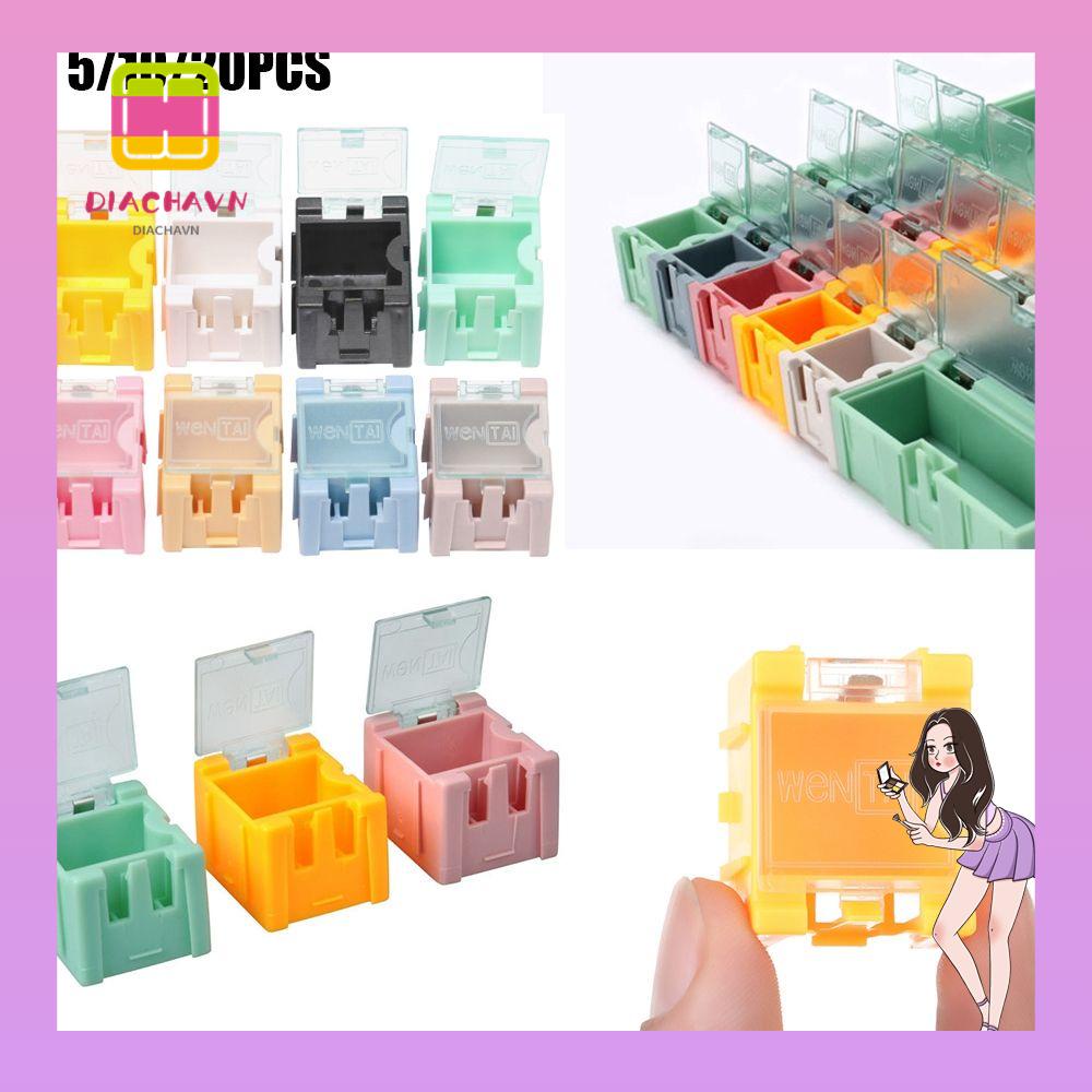 Set 5 / 10 / 20 Hộp Đựng Linh Kiện Điện Tử SMD 8 Màu Tùy Chọn Ốp