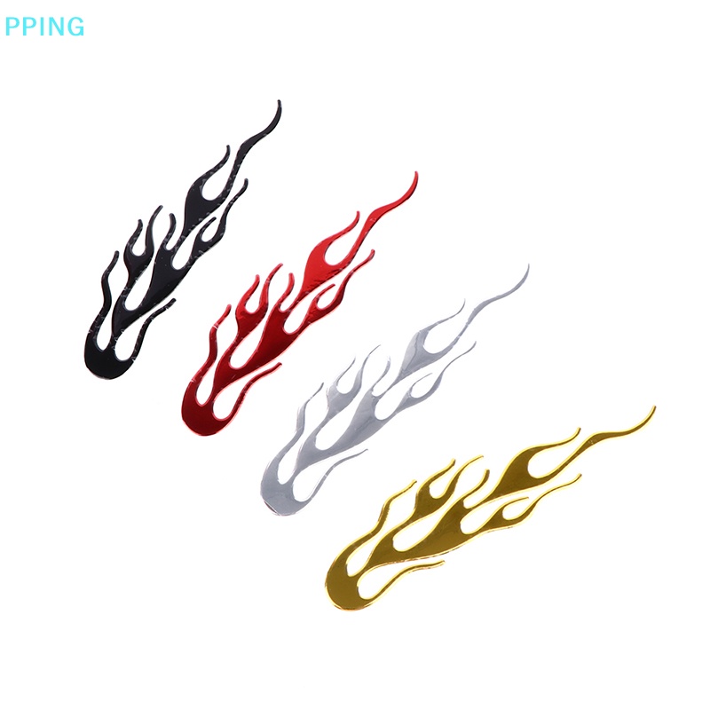 Sticker Vinyl Dán Xe Hơi / Xe Máy Phản Quang Họa Tiết Ngọn Lửa 3d Kích Thước 20 * 4CM