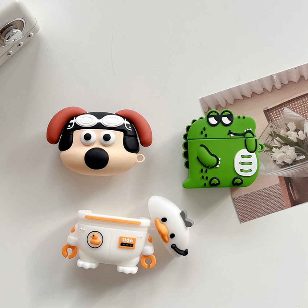 Vỏ Bảo Vệ Hộp Sạc Tai Nghe Samsung Galaxy Buds 2 Pro / Buds 2 / Buds Pro / Buds Live Bằng Silicon Hình Vịt / Phi Hành Gia 3D Dễ Thương