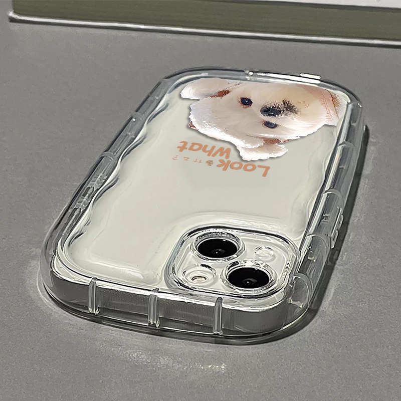 Ốp Điện Thoại Silicone Mềm Trong Suốt Chống Sốc In Hình Chú Chó Dễ Thương Cho IPhone 14 13 12 11 Pro Max XS X XR 8 + 7 Plus