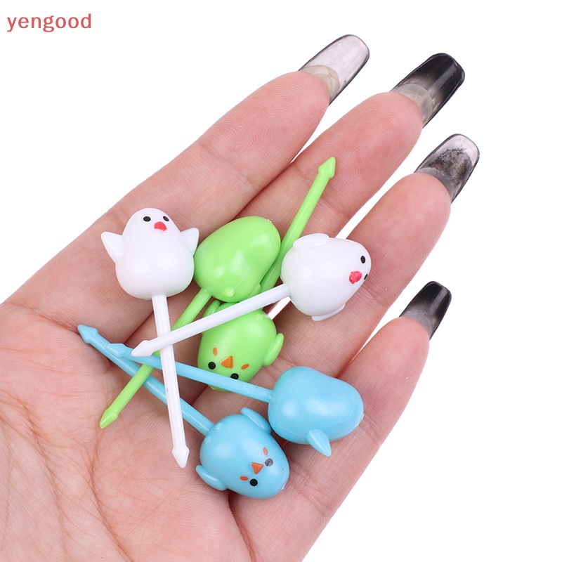 Bộ 6 Nĩa Ăn Trái Cây Hình Gà Con Dễ Thương Cho Bé