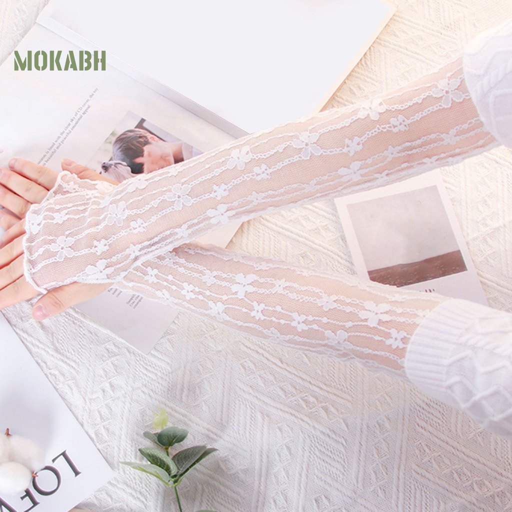 1 Cặp Găng Tay Chống Nắng Chống Tia UV Màu Trơn Dáng Rộng Bảo Vệ Thấm Hút Mồ Hôi