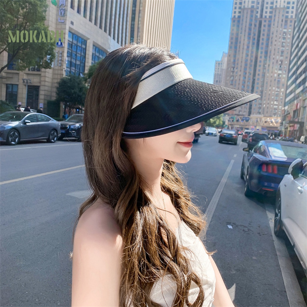 [Mok Abh] Mũ Lưỡi Trai Hở Chóp Che Nắng Chống Trượt Có Thể Điều Chỉnh Kích Thước Dùng Khi Đi Xe Đạp Ngoài Trời Dành