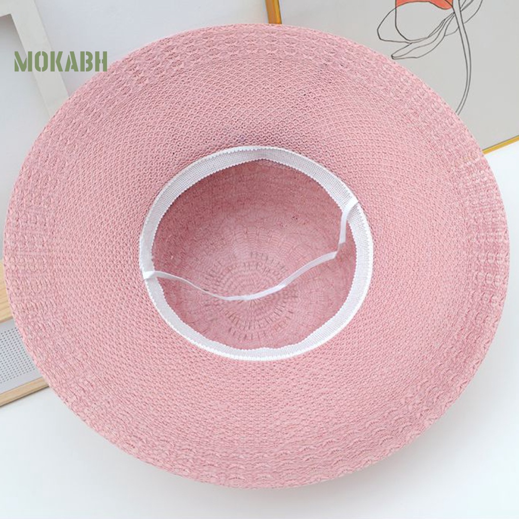 Nón Rộng Vành Thoáng Khí Đính Nơ Thời Trang Đi Biển Mùa Hè Cho Nữ