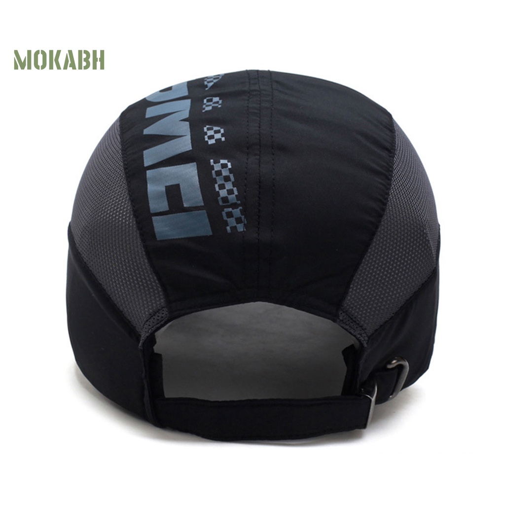 [Mok Abh] Mũ Lưỡi Trai Thể Thao Phối Lưới Chống Nắng In Chữ Có Thể Điều Chỉnh Kích Thước Cho Nam Và Nữ