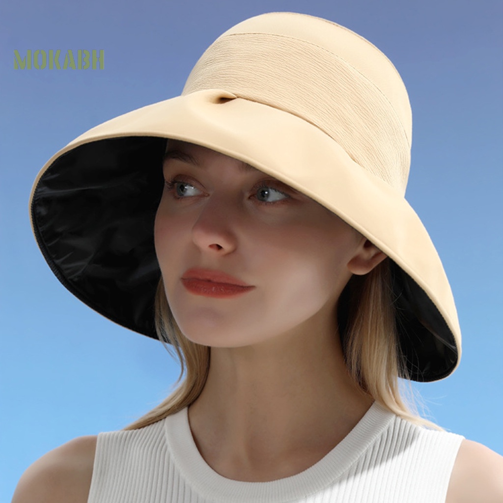 Nón Tai Bèo Chống Tia UV Màu Trơn Thắt Nơ Thời Trang Cho Nữ