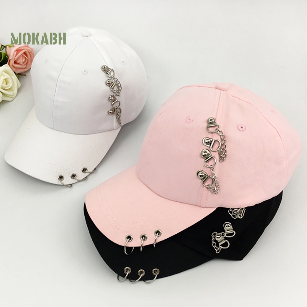 Mũ Lưỡi Trai Đính Khoen Kim Loại Chống Tia UV Thời Trang Phong Cách Hip Hop Cho Nữ