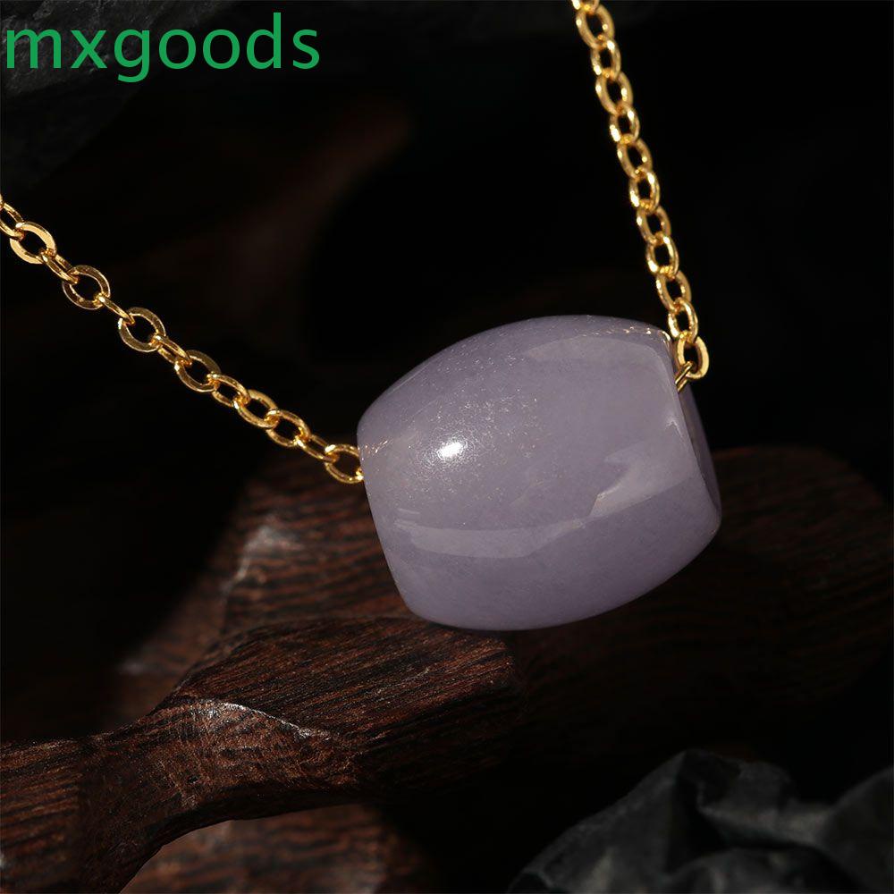 Vòng cổ Mặt Đá Tím Thanh Lịch Cho Nữ|Phụ Kiện Trang Sức Ngọc Bích Xinh Xắn Cho Bé Gái