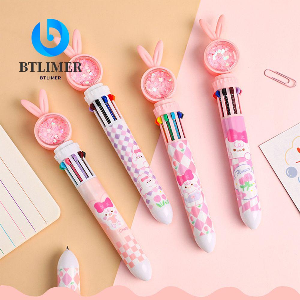 Bút Bi Bấm Mực Gel 10 Màu