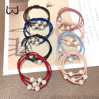 1 Dây Cột Tóc Co Giãn Đính Ngọc Trai Thời Trang Hàn Quốc