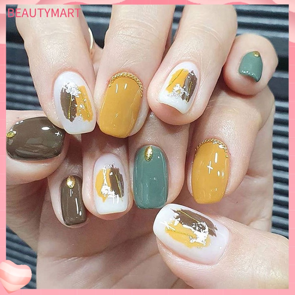 Bộ 12 Phụ Kiện Trang Trí Móng Tay 3D Bằng Kim Loại Thời Trang Cho Nữ