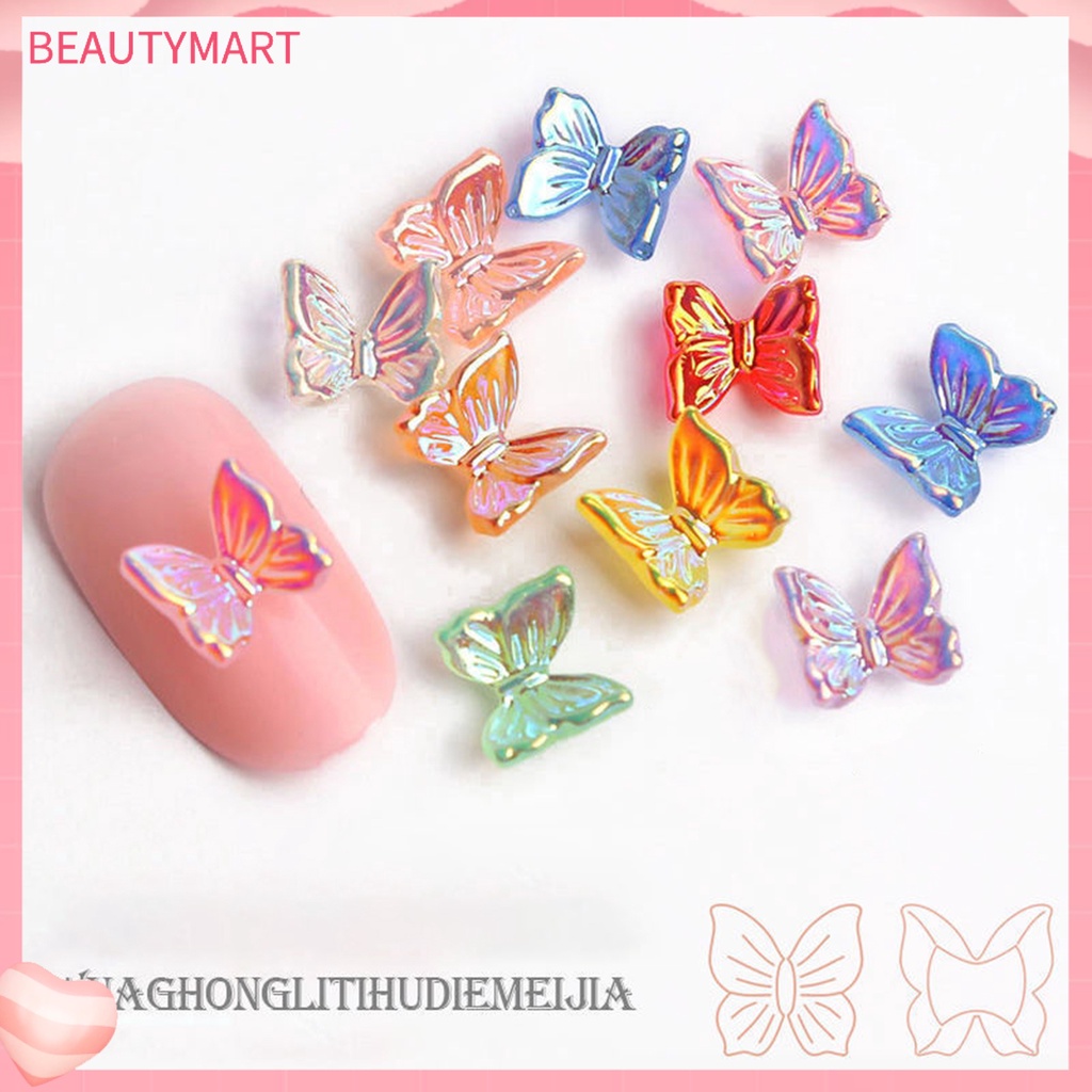 Set 100 Bươm Bướm 3D Nhiều Màu Sắc Dùng Trang Trí Móng Tay Nghệ Thuật